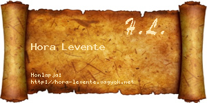 Hora Levente névjegykártya